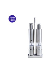 Resim Mucit Home 2 Li Manuel Basmalı Baharat Öğütücü 304 Paslanmaz Çelik Tuz & Karabiber Değirmeni Karışık 