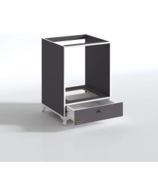 Resim Kenzlife ankastre modülü kabini fosfat gri fırın ocak dolabı çekmeceli ayaklı 