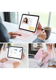 Resim M.Tk Moveteck Apple Uyumlu iPad 10.Nesil 10.9 Klavyeli Tablet Kılıfı 