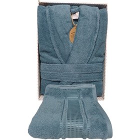 Resim Colourist Şalyaka Bornoz + Baş Havlusu - Maldiv %100 Pamuk Maldiv 