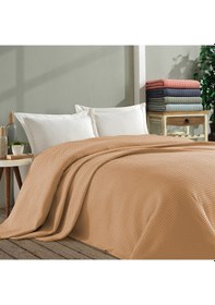 Resim Coté Blanc %100 Pamuk Çift Kişilik Waffle Pike Örtü Turuncu 