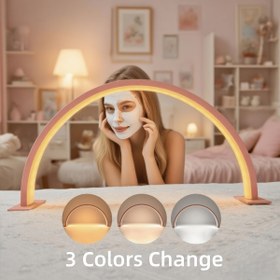 Resim 3 Renkli Yarım Daire USB Akıllı Işık, LED Tırnak Lambası - Manikür, Kirpik Uzatma, Dövme ve Cilt Bakımı İçin Uygun - Dayanıklı Plastik Kapak, Ayarlanabilir Parlaklık, Kumandasız, Pil Gerektirmeyen, İdeal Makyaj Salonu Aydınlatması | Ayarlanabilir Parlaklıklı Dayanıklı Plastik Kapağı Olan Lamba 