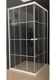 Resim Durul Duşakabin Kare Beyaz Çizgi Beyaz 