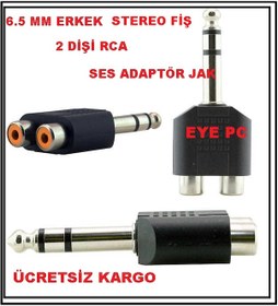 Resim 2 Rca Dişi 65Mm Erkek Jack Jak Plug Ses Aux Dj Ekipman 