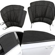 Resim 4 Parça Araba Camı Güneşlik Seti - Ön ve Arka Pencere Polyester Güneşlik, UV Koruma, Araçlar ve SUV'ler İçin Uygun 