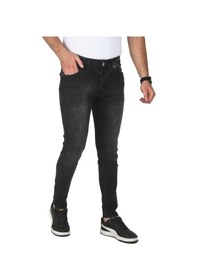 Resim Deepsea Erkek Siyah Jeans Skinny Fit Likralı Taşlanmış Kot Pantolon 2508588 Siyah 