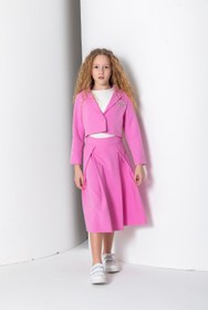 Resim Kız Çocuk Bolero Tek Düğme Ceket - Pembe - 7 Yaş 