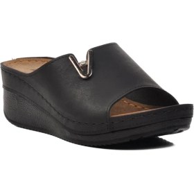 Resim Ayakmod 38-973 Siyah Kadın Dolgu Topuk Terlik 