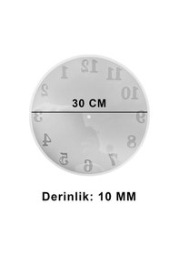 Resim Tahtakale Toptancı Epoksi Rakamlı Saat Kalıbı 30 Cm 