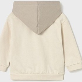 Resim Mayoral Bej Erkek Bebek Fermuarlı Kapüşonlu Sweat Hırka 2428 