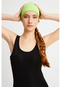 Resim Kadın Pamuklu Kaşkorse, Kaymaz, Terletmez, Ultra Hafif, Spor Saç Bandı Bandana - Tek Ebat / Fıstık Yeşil Fıstık Yeşil 