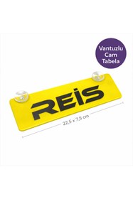 Resim Genel Markalar Reis Yazılı Sarı Dekor Plaka Vantuzlu Cam Süsü 