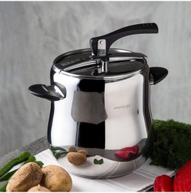 Resim Emsan Burcu Düdüklü Tencere 10 Lt Gümüş - Siyah 