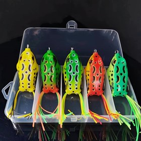 Resim Yumuşak Balıkçılık Yemleri Bıyıklı Siyah Gök Gürültüsü Kurbağası için, 5g, 8g, 12g, Klasik Uzun Atışlı Kurbağa, Gerçekçi Yüzme Duruşu 