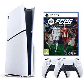 Resim Sony Playstation 5 Slim CD'li Oyun Konsolu +2. Dualsense Kol + PS5 FC26 (İthalatçı Garantili) 
