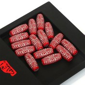 Resim 15 adet 11X25Mm Vintage Çift Taraflı Sonsuz Desen Oval Plastik Boncuklar DIY Kolye Bilezik El Yapımı Boncuklar ve Boncuk Assortmentları için uygun 