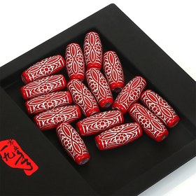 Resim 15 adet 11X25Mm Vintage Çift Taraflı Sonsuz Desen Oval Plastik Boncuklar DIY Kolye Bilezik El Yapımı Boncuklar ve Boncuk Assortmentları için uygun 