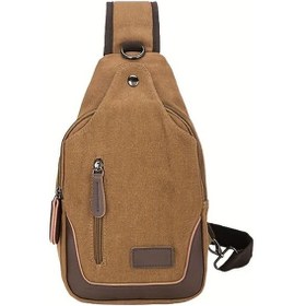 Resim Fochsia Kahverengi Hafif Erkekler Crossbody Sırt Çantası Seyahat Spor Commute Daypack Kahverengi 
