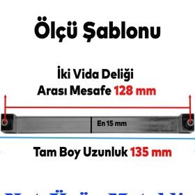 Resim Badem10 Bihter Düz Mobilya Mutfak Dolabı Çekmece Dolap Kapak Kulpu Kulbu Füme 128 mm Metal Kulp 