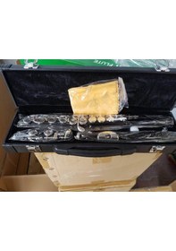 Resim Sonor Siyah Renk Gümüş Tuş Profesyonel Yan Flüt Seti 