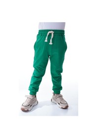 Resim Unisex Çocuk %100 Pamuk Günlük Jogger Eşofman Altı 12 Ay 5 Yaş Yeşil 