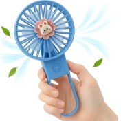 Resim Taşınabilir Mini USB Fan LED Işıklı Masa Üstü 3 Kademeli Dahili Işık Şarj Edilebilir Mini Vantilatör Soğutucu Cep Boyu 11CM Mini Fan YS2269 - Mavi (YS2269 - Mavi) 