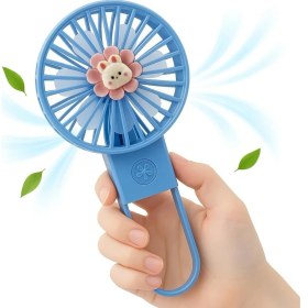 Resim Taşınabilir Mini USB Fan LED Işıklı Masa Üstü 3 Kademeli Dahili Işık Şarj Edilebilir Mini Vantilatör Soğutucu Cep Boyu 11CM Mini Fan YS2269 - Mavi (YS2269 - Mavi) 