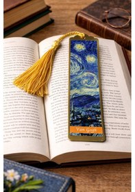 Resim Sanatsal Tablo Temalı Metal Kitap Ayracı Van Gogh-yıldızlı Gece 