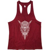 Resim Bluu Owl Fitness Gym Tank Top Sporcu Atleti Bordo 