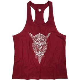 Resim Bluu Owl Fitness Gym Tank Top Sporcu Atleti Bordo 