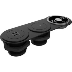 Resim Metalline® Circular-Line Modüler Hızlı Şarj Kutusu Wireless USB/Type-C Siyah 