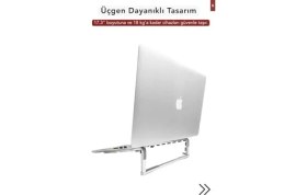 Resim Verimly Ultra Hafif Katlanabilir Laptop Standı Yükseltici Stand Tüm Modellerle Uyumlu Metal 
