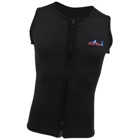 Resim Suntek Erkek 2mm Siyah Neopren Wetsuit Yelek Ön Fermuar Üst 
