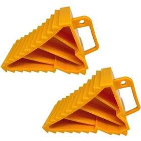 Resim Suntek 2 Adet Tekerlek Takozları Araba Oto Römorku 22x15x10cm-sarı 