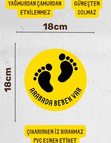 Resim alışveriş kurdu Arabada Bebek Var Araba-Motosiklet Cam Etiket Sticker - Unisex 