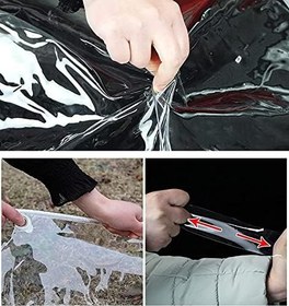 Resim 2,6 m x 3,1 m Ağır Hizmet Su Geçirmez PVC Şeffaf Tente - 500 g/m² 0,35 mm Vinil Tarp Örtüsü Gölgelik Veranda Muhafazası için Yaşlanma Karşıtı Yalıtım Dış Mekan Kullanımı 