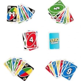 Resim Teknocan Marketing Mattel Games Uno TEAMS™ Kartlar Aile ve Arkadaşlarla Bir Araya Gelinen Akşamlara, Seyahatlere, Kamplara ve Partilere Yönelik Uno Teams Kart Oyunu HXT58 