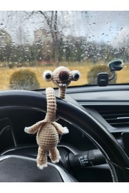 Resim AGAFYA Sid Figürlü El Yapımı Amigurumi Aksesuar | Çanta Charm & Araba Süsü 