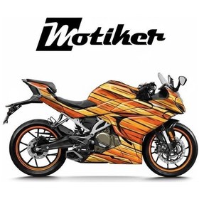 Resim Cfmoto 250sr Airbrush Turuncu Carton Tasarım Sticker Etiket Modeli 