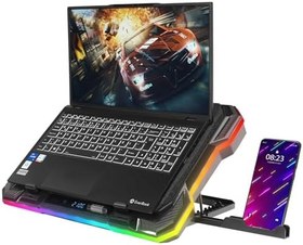 Resim Rampage S49 Cyclone Laptop Notebook Soğutucu Stand RGB Renkli Oyunculara Özel 2 USB Port 140mm Fan 14-19inç 