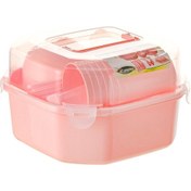 Resim Suntek Yemek Takımı Tekrar Kullanılabilir Hafif Açık Hava Pembe 