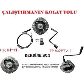 Resim 10 Hp Dizel Çapa Makinası Uyumlu Marşlı,kurmalı Starter 