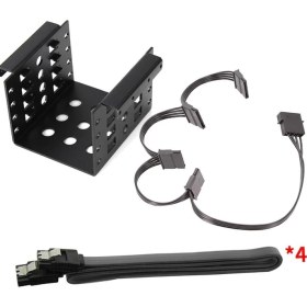 Resim Echoes Premium 4-Bay 2.5 Inç SSD HDD Sabit Sürücü Caddy Adaptörü Braketi Tutucu Siyah W Sata Kablosu (Yurt Dışından) 
