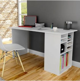 Resim aden home senin evin senin dünyan Beyaz Çalışma Masası, Kitaplıklı Çalışma Masası, Ofis Çalışma Masası, Ders Çalışma Masası - CM67 
