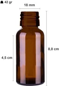 Resim Afracam 30 ml Çelik Roll On Şişesi 30 cc Sızdırmaz Siyah Kapaklı Cam Şişe 25 Adet (Amber, 30) 