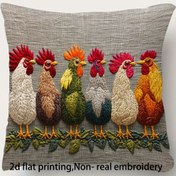 Resim 1 adet Geleneksel Tarz Tavşan Tasarımı Dekoratif Yastık Kılıfı, 45.72x45.72 cm, Çift Taraflı 2D Düz Baskı, Kısa Peluş Polyester, Fermuar Kapatma - Kanepe, Oturma Odası, Yatak Odası, Ofis Ev Dekoru için İdeal, İçerik Yok, Tavşan Dekoru 
