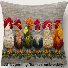 Resim 1 adet Geleneksel Tarz Tavşan Tasarımı Dekoratif Yastık Kılıfı, 45.72x45.72 cm, Çift Taraflı 2D Düz Baskı, Kısa Peluş Polyester, Fermuar Kapatma - Kanepe, Oturma Odası, Yatak Odası, Ofis Ev Dekoru için İdeal, İçerik Yok, Tavşan Dekoru 