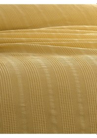 Resim Çift Kişilik Waffle Pike 210x230cm, %100 Pamuk, Petek Tasarım, Hardal Hardal Hardal 