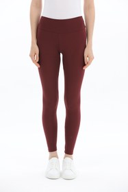 Resim First Company High Waist Skinny Fit Yüksek Bel Kadın Tayt 2614KS213710 Bordo 