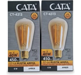 Resim Cata Dimmable 6W Amber Rustik LED Ampul 2'li Paket 